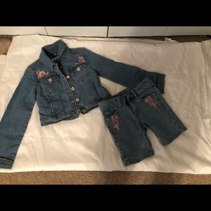 Girls jeans short outfit with matching jacket
